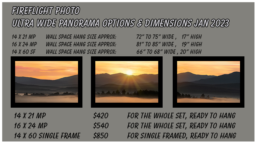 Pricing and Size Guide Multi Panels